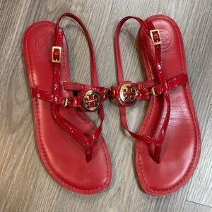 Tory Burch Deep Pink Dillan Leather Sandals 8M